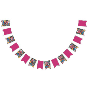 4 JULI PINK FLAMINGO, BIRD BUNTING BANNER