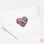 4 JULI PINK FLAMINGO STICKERS Hart * Datablad (Envelop)