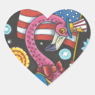 4 JULI PINK FLAMINGO STICKERS Hart * Datablad