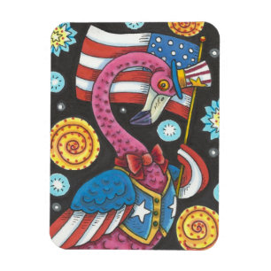 4 JULI PINK FLAMINGO, UNCLE SAM MAGNET MAGNEET