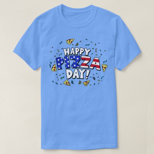 4 juli Pizza Viering Patriottisch Amerikaans F T-shirt (Design voorkant)