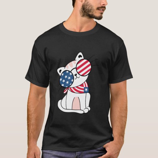 4 juli poesje t-shirt (Voorkant)