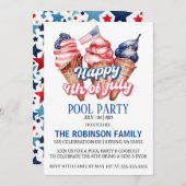 4 juli Pool Party Kaart (Voorkant / Achterkant)