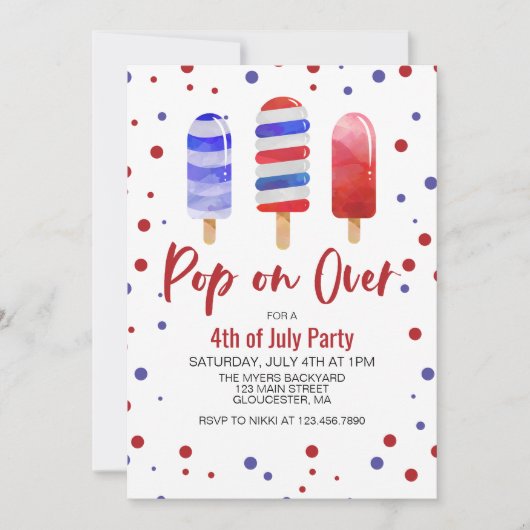 4 juli Pop over de Poppen van het rode blauwe ijs Kaart (Voorkant)