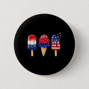 4 juli Popsicle Amerikaanse vlag Patriottische Sum Ronde Button 5,7 Cm