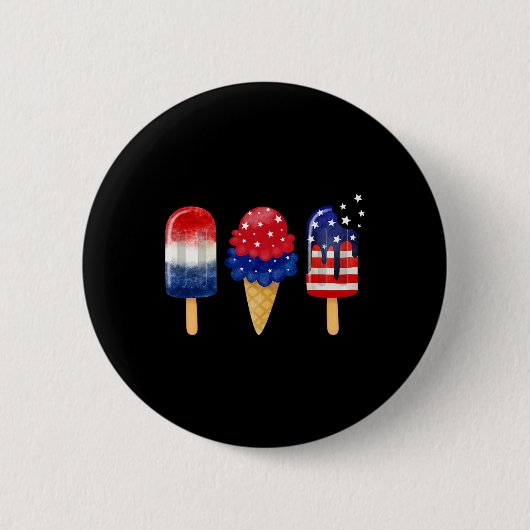 4 juli Popsicle Amerikaanse vlag Patriottische Sum Ronde Button 5,7 Cm (Voorkant)