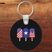 4 juli Popsicle Amerikaanse vlag Patriottische Sum Sleutelhanger (Voorkant)