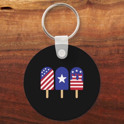 4 juli Popsicle Amerikaanse vlag Patriottische Sum Sleutelhanger (Voorkant)