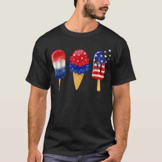 4 juli Popsicle Amerikaanse vlag Patriottische Sum T-shirt