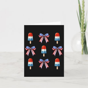 4 juli Popsicle Bows Coquette Amerikaanse vlag P Kaart