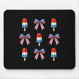 4 juli Popsicle Bows Coquette Amerikaanse vlag P Muismat