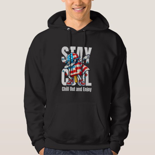 4 juli Popsicle Dabbing Patriottische Amerikaanse Hoodie (Voorkant)