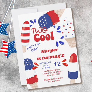 4 juli Popsicle Feestje Two Cool 2e Verjaardag Kaart