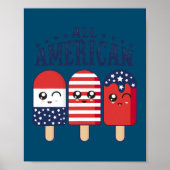 4 juli Popsicle Ice Pop Patriotic US Flag Poster (Voorkant)