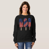 4 juli Popsicle Red White Blue American Flag Trui (Voorkant volledig)