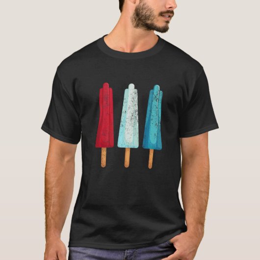 4 juli Popsicle Red White Blue American USA T-shirt (Voorkant)