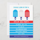 4 juli Popsicle rood wit blauw Kaart (Voorkant)