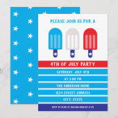 4 juli Popsicle rood wit blauw Kaart (Voorkant / Achterkant)