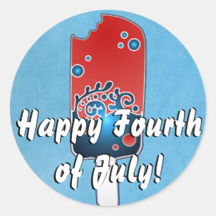 4 juli Popsicle Stickers