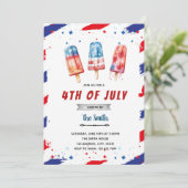 4 juli popsicle uitnodiging (Staand voorkant)