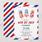 4 juli popsicle uitnodiging (Voorkant / Achterkant)