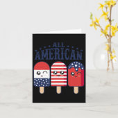 4 juli Popsicle USA Flag Patriottische Zomerjongen Kaart (Gele Bloem)