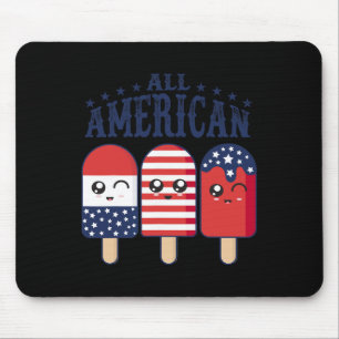 4 juli Popsicle USA Flag Patriottische Zomerjongen Muismat