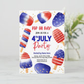 4 juli Popsicles Pool Party Kind Kaart (Staand voorkant)