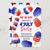 4 juli Popsicles Pool Party Kind Kaart (Voorkant / Achterkant)