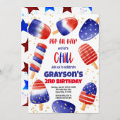 4 juli Popsicles Pool Party Pop op Over Kind Kaart (Voorkant / Achterkant)
