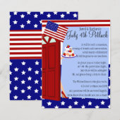 4 juli Potluck Party Kaart (Voorkant / Achterkant)