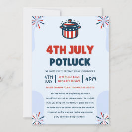 4 juli Potluck Party Kaart