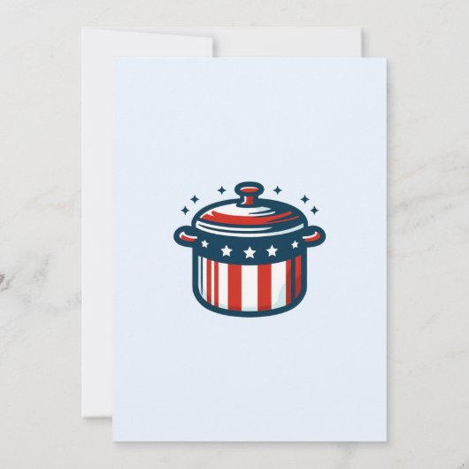 4 juli Potluck Party Kaart (Achterkant)