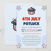 4 juli Potluck Party Kaart (Voorkant / Achterkant)
