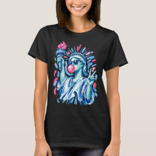 4 juli Preppy Statue Of Liberty die blaast T-shirt
