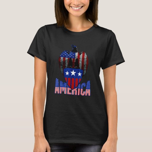 4 juli Pride Eagle America Patriotic American T-shirt (Voorkant)