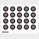 4 juli Pride Patriotic Bald Eagle Amerikaans Ronde Sticker (Vel)