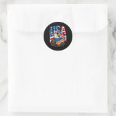 4 juli Pride Patriotic Bald Eagle Amerikaans Ronde Sticker (Tas)