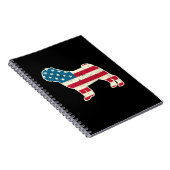 4 juli Pug Dog American Flag USA Notitieboek (Rechterzijde)