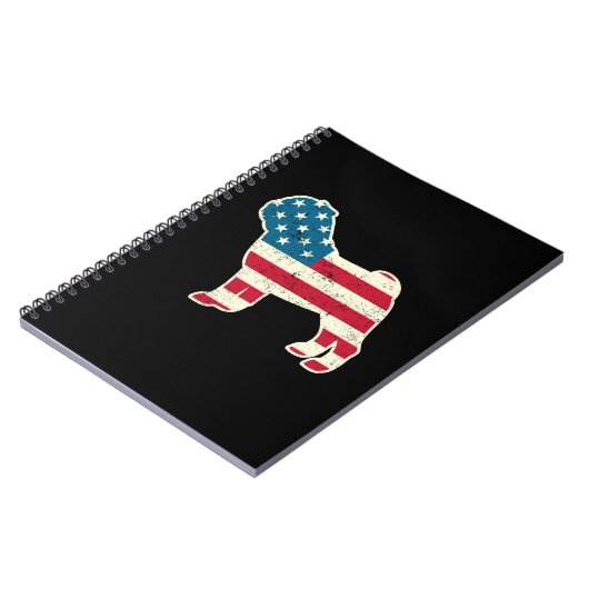 4 juli Pug Dog American Flag USA Notitieboek (Linkerzijde)