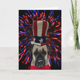 4 juli Pug en vuurwerk Kaart