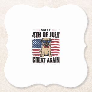 4 juli-pug-patriottisch vintage shirt ontwerp_1 kartonnen onderzetters