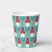 4 juli raket Pop patriottische ijsje rood blauw Papieren Bekers (Voorkant)