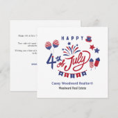 4 juli Real Estate Referral Marketing Budget Notitiekaartje (Voorkant / Achterkant)