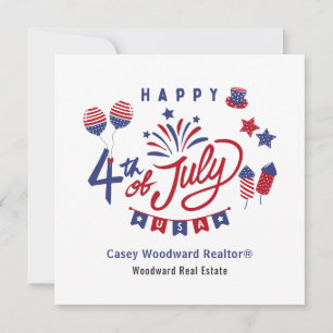 4 juli Real Estate Referral Marketing Budget Notitiekaartje