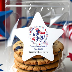 4 juli Realtor Budget Marketing Patriottisch Ster Sticker