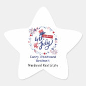 4 juli Realtor Budget Marketing Patriottisch Ster Sticker (Voorkant)
