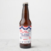 4 juli Red White en Blue BBQ Bier Etiket (Voorkant)
