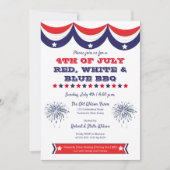 4 juli Red White en Blue BBQ Kaart (Voorkant)