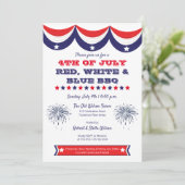 4 juli Red White en Blue BBQ Kaart (Staand voorkant)